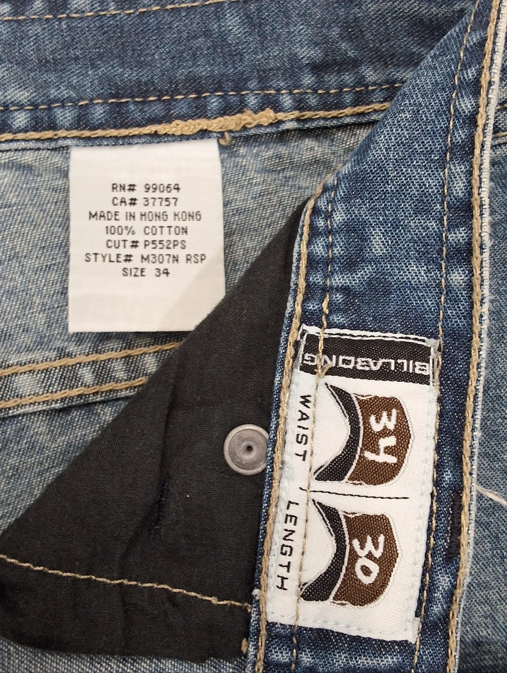 Billabong~Mens Wide Leg Relaxed Denim Jeans~Medium Blue Wash~Thrashed Skater~34 - Picture 3 of 10